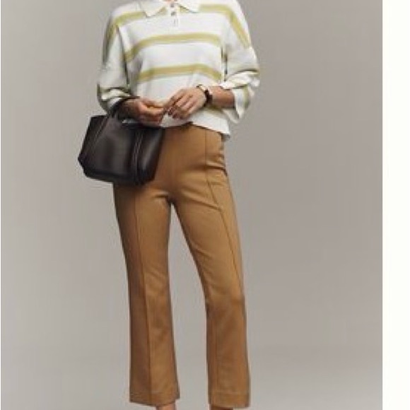 Anthropologie Pants - Anthropologie Cropped Straight-Leg Pants in Camel